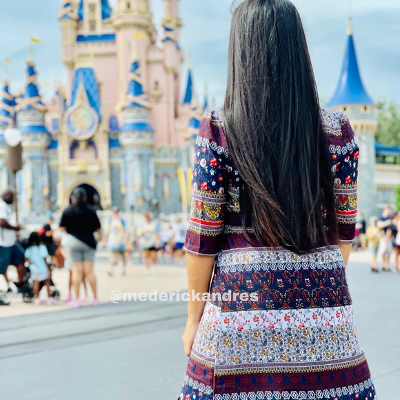 NWT bohemian print maxi dress boho party cocktail - Picture 2 of 16